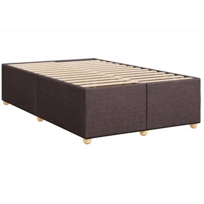 Image of vidaXL Bed Frame without Mattress Dark Brown 120x190 cm Small Double Fabric