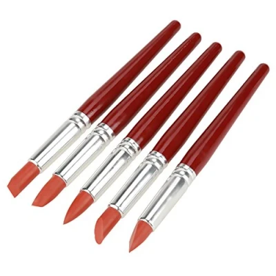 Image of Hilitand Rubber Tip Paint, 5pcs Clay Shaping Modeling Wipe Out Tools, Large Sized for Sculpture Pottery Carving