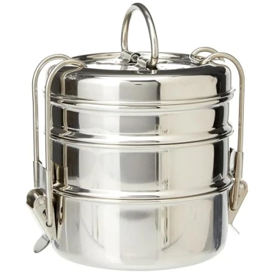 Image of Utopia 3 Tier Tiffin Box Stainless Steel Serving with Separate Compartments, Great for Indian Dishes