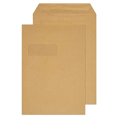 Image of Blake Purely Everyday C4 324 x 229 mm 90 gsm Pocket Self Seal Window Envelopes (12878) Manilla Pack of 250