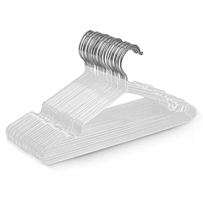 Image of KEPLIN 20x Premium Rubber Coated Metal Hangers Heavy Duty Space Saving Organiser Clothes For Wardrobes Coat Rack Rails (White)
