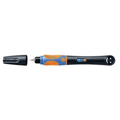 Image of Pelikan Griffix 820288 Fountain Pen for Right Handed Users with Twist Cap, Neon Black, 1 Piece in Folding Box