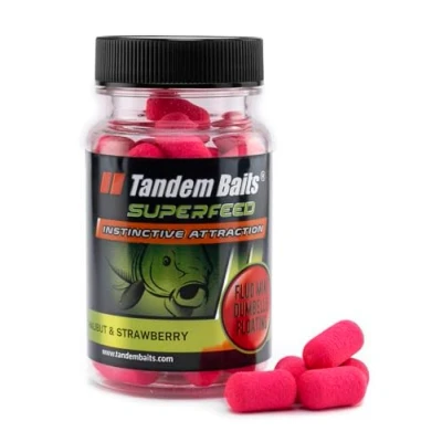 Image of Tandem Baits SuperFeed Fluo Mini Dumbells Floating Halibut &amp; Strawberry Carp Fishing Pop Ups Bait Hookbaits Accessories for Monster Fish 30g