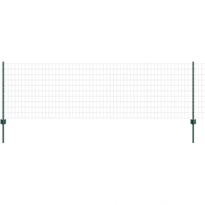 Image of vidaXL Euro Fence with 11 U Posts Green 0,8x25 m Steel