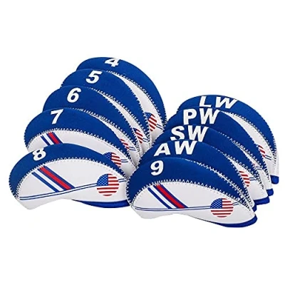 Image of Seacloud Golf Iron Head Cover for Club Neoprene USA Flag Pattern Wedge Protective Headcover