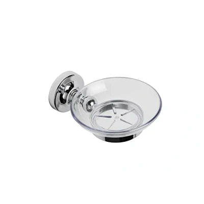 Image of Croydex QM741941 Romsey Soap Dish and Holder with Zinc Alloy Construction, Chrome, 12.5x10.8x5.6 cm