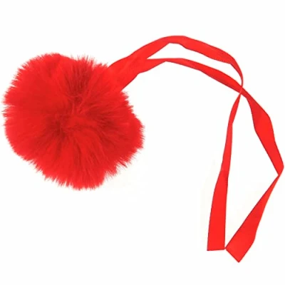 Image of Red Large 6cm Faux Fur Pom for Decorations &amp; Crafts