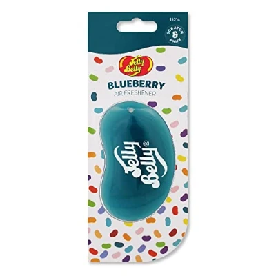 Image of Jelly Belly Car Air Freshener Blueberry 3D Hanging Freshener. Scent Lasts Up To 30 Days, Car, Home or Office. Genuine Fresheners for Women, Men and Kids
