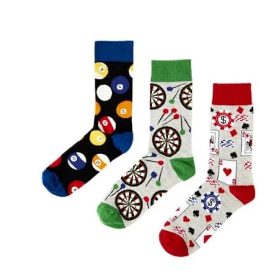 Image of Urban Eccentric Unisex Games Night Socks Gift Set 3 Pairs Cotton Rich Premium Novelty Gifts