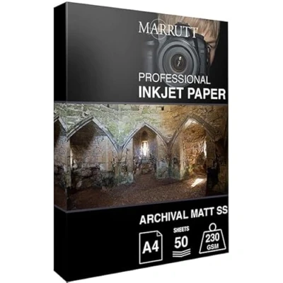 Image of Marrutt 230gsm Archival Matt Single Sided Inkjet Photo Paper (A4 50 Sheets)
