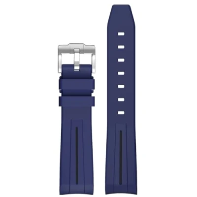 Image of BONACE strap for Omega X Swatch Moonswatch Watch 20mm,Soft Rubber Speedmaster Replacement Strap,Curved No Gap Men Women