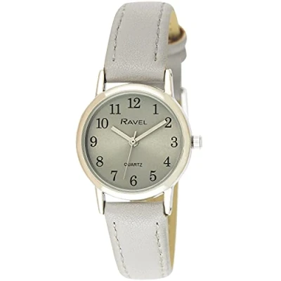 Image of Ravel Women&#039;s Pastel Coloured Everyday Watch (27mm case) Grey/Silver Tone