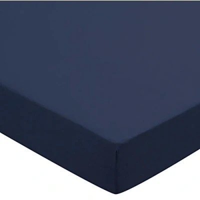 Image of Helena Springfield Plain Dye Percale 50/50 Fitted Sheet, Double, Navy