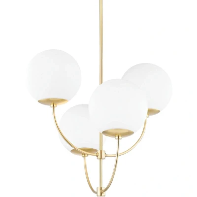 Image of Carrie 4 Light Chandelier Aged Brass