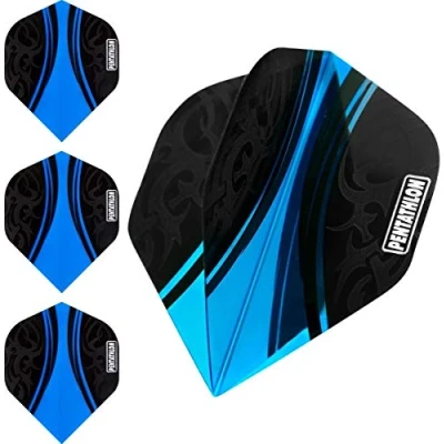 Image of ABC Darts Unisex Adult Pentathlon Tribal Dart Flights Cyan Blue Classic