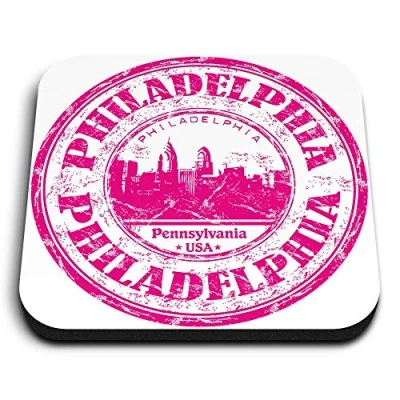 Image of 1 x Square MDF Fridge Magnet Philadelphia USA America 5903