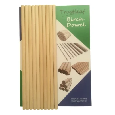 Image of Trustleaf 10mm x 30cm Birch Hardwood Wooden Dowels (10 Dowels)