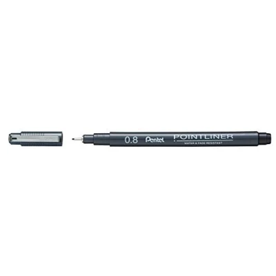 Image of Pentel Pointliner S20P 5A Fineliner Black Waterproof and Non fading 0.5 mm
