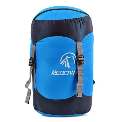Image of REDCAMP 15L Nylon Compression Stuff Sack for Sleeping Bag, Lightweight Compact Bag Camping Outdoor Hiking Backpacking Travelling, Blue Medium
