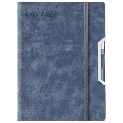 Image of Academic Diary 2026,Diary 2026 Day Per Page, Hardcover Organized from Jan to Dec 2026, Agenda A5 Daily Monthly Planner with Tabs, Inner Pocket,Pen,Pen Loop,Stickers (Blue)