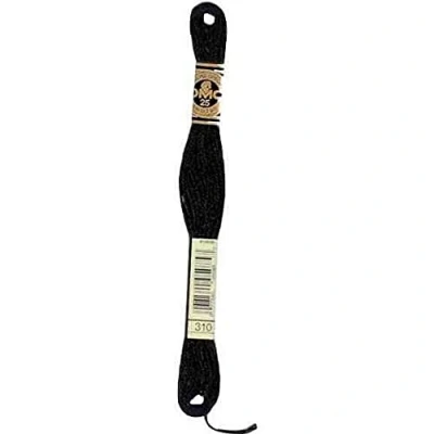 Image of DMC 117MC 0310 Embroidery Floss Cotton Black, 8 Metres
