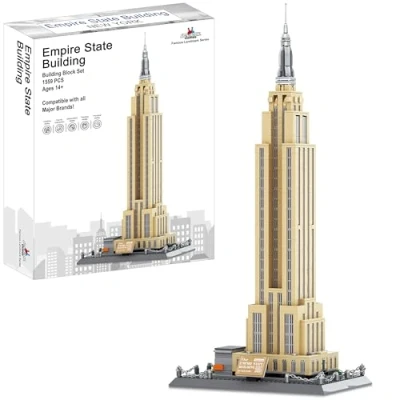 Image of APOSTROPHE Games Empire State Building Block Set (1,993 Pieces) New York&#039;s Famous Landmark Series Architecture Model for Kids and Adults
