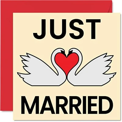 Image of Wedding Cards for Bride and Groom Just Married Happy Day Congratulations, Congrats Well Done Card, 145mm x Marriage Greeting Couples