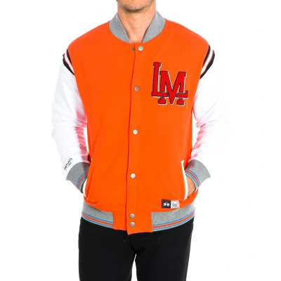 Image of La Martina Mens long sleeved crew neck sweatshirt TMF314 FP533 Orange Cotton Size Medium
