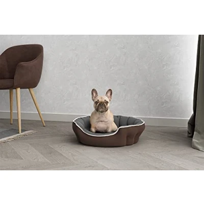 Image of Italian Bed Linen Enjoy Kennel for Dogs and Cats, Brown/Light Grey 59 x 53 cm