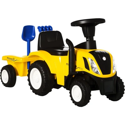 Image of HOMCOM Ride On Tractor Toddler Walker Foot to Floor Slider w/Horn Storage Steering Wheel for 1 3 Years Old Yellow
