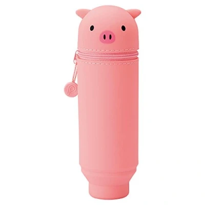 Image of LIHITLAB PuniLabo Stand Up Pen Case (Pen Holder), 2.4&quot; x 7.8&quot;, Pig (A7712 5),Medium: 2.4 7.8 inches