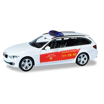 Image of herpa 094894 Crafting, BMW 3 Series Touring Goslar Fire Brigade in Miniature for Collecting handicrafts and as a Gift, Multicoloured