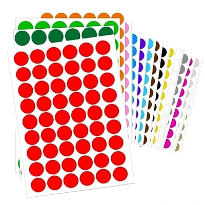 Image of 864 Pcs Coloured Dot Stickers, 20mm Self Adhesive Circle Coding Sticker Labels for Colour Calendar Organising DIY Crafts Gift Bags Cards Envelope (16 Colors)