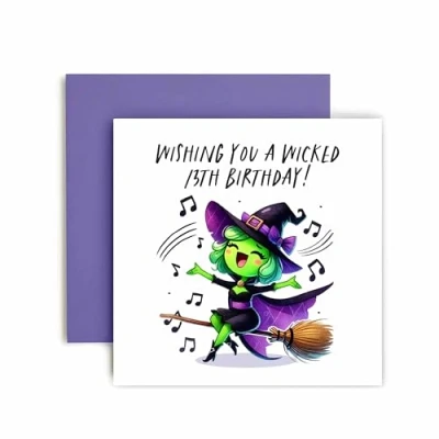 Image of Huxters 13th Birthday Card for Girl Daughter Niece Wicked WIzard of Oz Fun her Witch 14.8cm (13th)