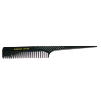 Image of Head Jog R38 Saw Cut Hard Rubber Fine Tail Comb Black