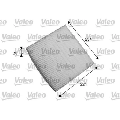 Image of 80291SEPH01, 80292SDAA01, 80292SDC505HE, 80292SDCA01, 80292SDGW01 Pollen Filter VALEO CLIMFILTER COMFORT 698868 Particulate 224mm 234mm 30mm