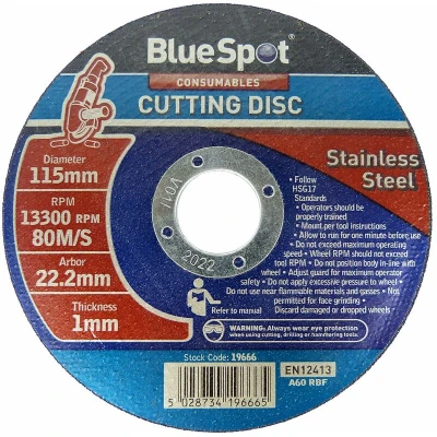 Image of Bluespot Metal Cutting Discs 1 mm Ultra Thin 4 1/2&quot; 115 from Steel 20 Pack