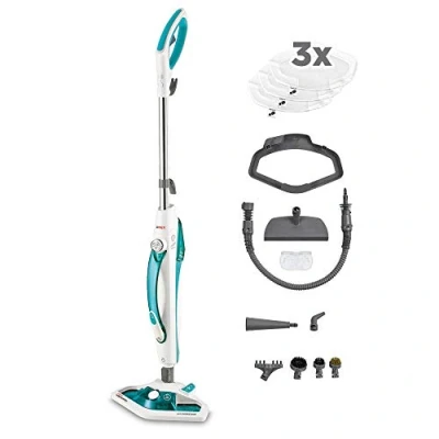 Image of Polti Vaporetto SV450_Double 2 in 1 Steam Mop with Handheld Cleaner, Extra Cloths, Vaporforce Brush, 13 Accessories