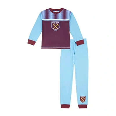 Image of West Ham United F.C Boys Pyjamas, PJ Set Ages 3 to 15 Years Old, Official Football Merchandise (13 14 Years) Maroon