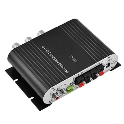 Image of Mini Amplifier Hi Fi 2.1 CH Class D Stereo Amplifier, HiFi Bass Auto Car Home Audio Power Digital Amp, High DC Super Bass, Compatible with CD MP3 MP4(Black)