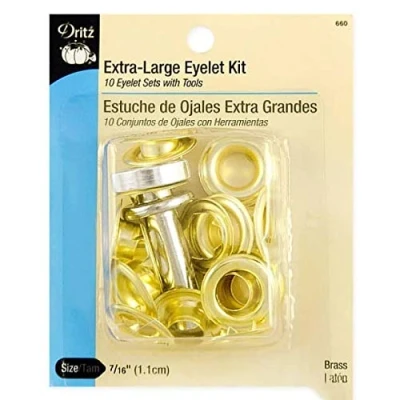 Image of Dritz Extra Large Brass Eyelet Grommet Kit 7/16&quot; (1.1cm) with Tool