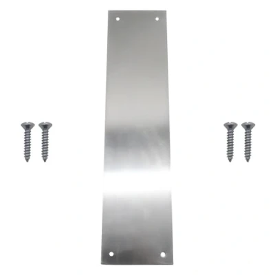 Image of EAI Door Finger Plate Satin Anodised Aluminium 305 x 76mm Rust Resistant