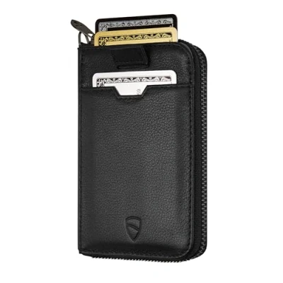 Image of Vaultskin Notting Hill Slim Zip Wallet with RFID Protection for Cards Cash Coins (Black)