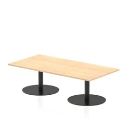 Image of Italia 1600 x 800mm Rectangular Coffee Table Maple Top 475mm High Black Leg