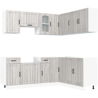 Image of vidaXL 11 Piece Kitchen Cabinet Set Kalmar Grey Sonoma Engineered Wood