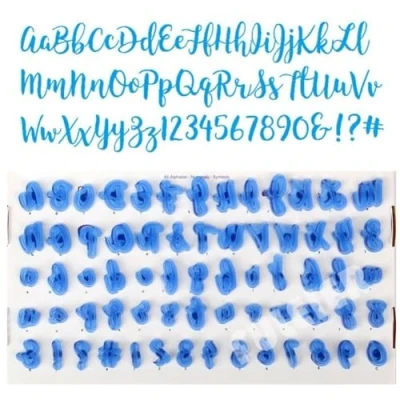 Image of 66pcs/set Alphabet Cake Stamp Upper and Lower Case Fun Fonts Characters, Edible Cookie Embossed Number Tool, Food Grade Fondant Letter Cutters