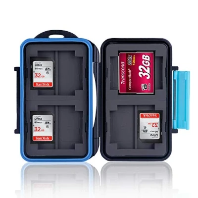 Image of Ares Foto® Memory Card Protection Box / Protective cover Case for 8 SD Cards and 4 Compact Flash (CF)