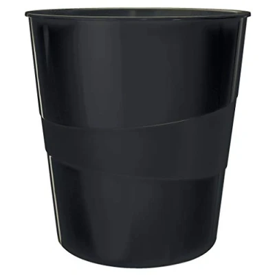 Image of Leitz Waste Paper Bin, 15L Capacity, 100% Recyclable, Blue Angel Certfied, Recycle Range, Black, 53280095
