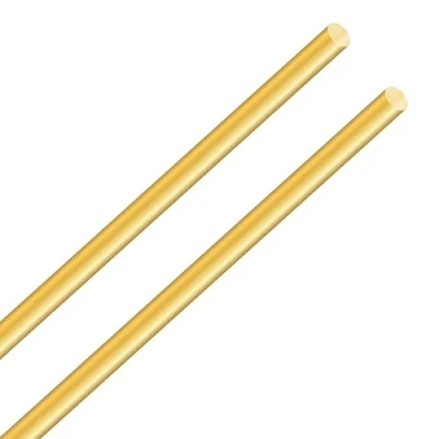Image of LAVMHAB Round Brass Rod 6mm x 300mm, Solid Shaft Rods Bars for DIY Craft (2pcs)