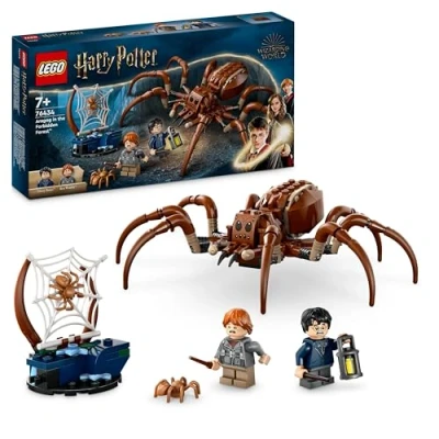 Image of LEGO Harry Potter Aragog in the Forbidden Forest Set, Building Toy for Kids, with Spider Figure &amp; Ron Weasley Character Minifigure, Wizarding World Gift 7 Plus Year Old Boys, Girls and Fans 76434